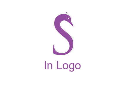 swan forming the letter s  graphic