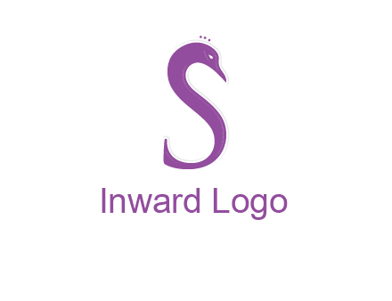 swan forming the letter s  graphic