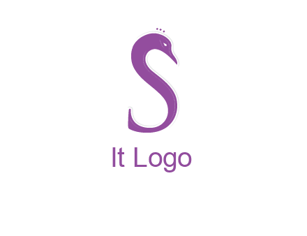 swan forming the letter s  graphic