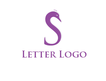 swan forming the letter s  graphic