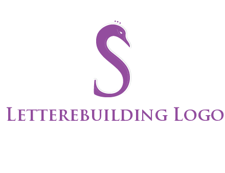 swan forming the letter s  graphic