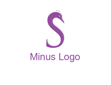 swan forming the letter s  graphic