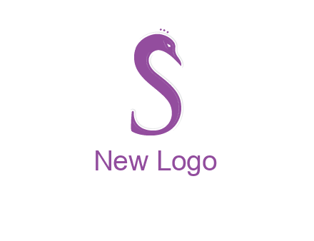 swan forming the letter s  graphic