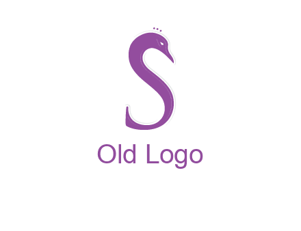 swan forming the letter s  graphic