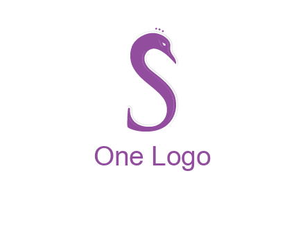 swan forming the letter s  graphic