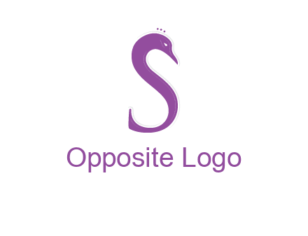 swan forming the letter s  graphic