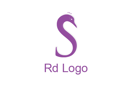 swan forming the letter s  graphic