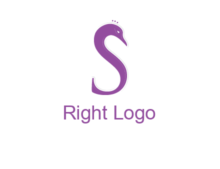 swan forming the letter s  graphic