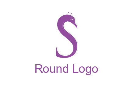swan forming the letter s  graphic