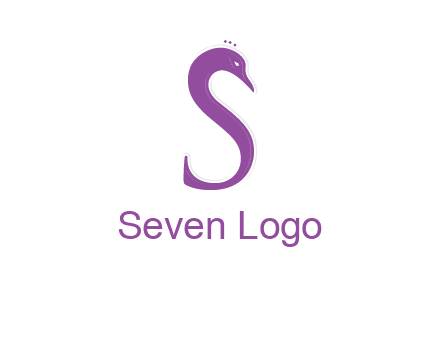 swan forming the letter s  graphic