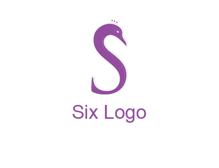 swan forming the letter s  graphic