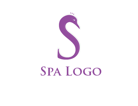 swan forming the letter s  graphic