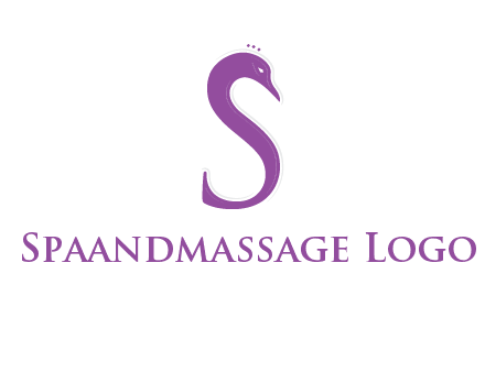 swan forming the letter s  graphic