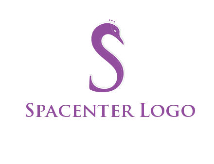 swan forming the letter s  graphic