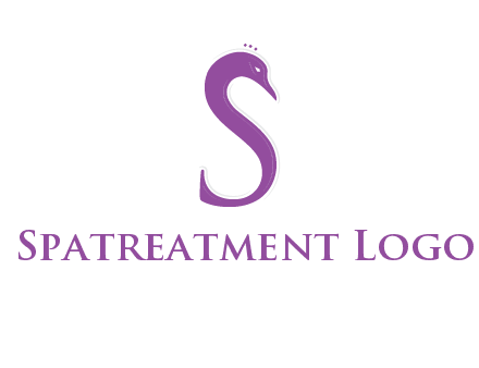 swan forming the letter s  graphic