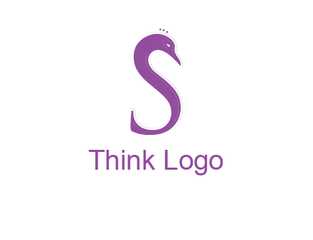 swan forming the letter s  graphic