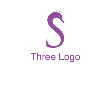 swan forming the letter s  graphic