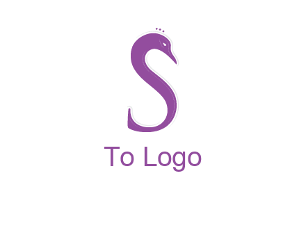 swan forming the letter s  graphic