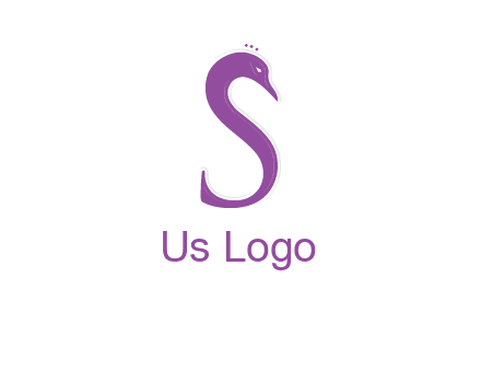 swan forming the letter s  graphic