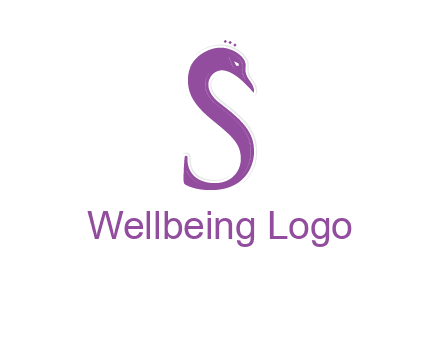 swan forming the letter s  graphic