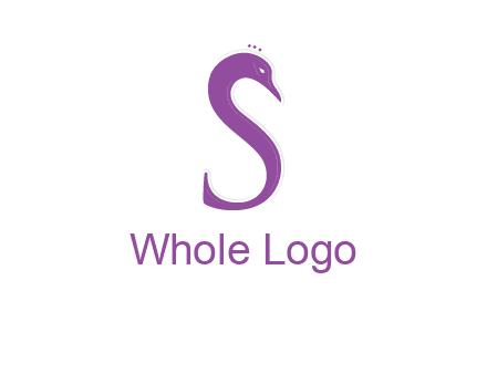 swan forming the letter s  graphic