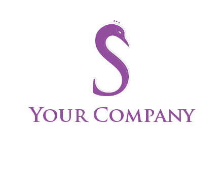 swan forming the letter s  graphic
