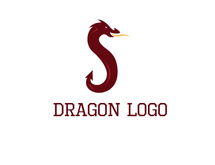 dragon is forming letter s graphic