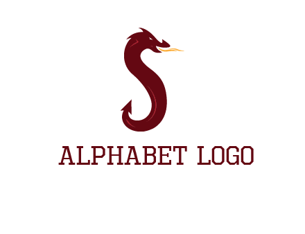 dragon is forming letter s graphic