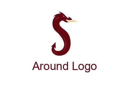 dragon is forming letter s graphic