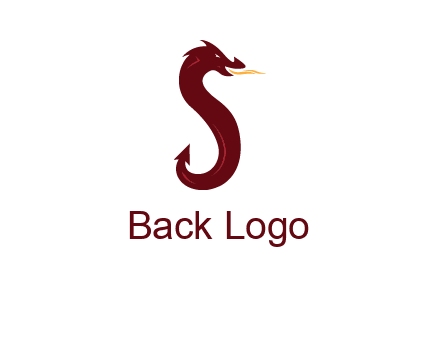 dragon is forming letter s graphic