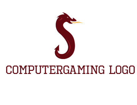 dragon is forming letter s graphic