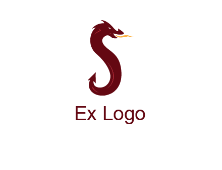 dragon is forming letter s graphic