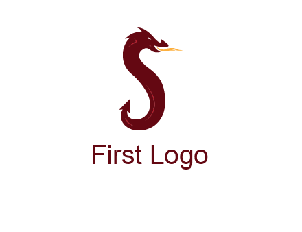 dragon is forming letter s graphic