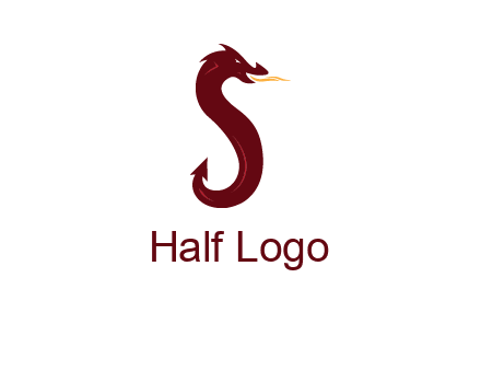 dragon is forming letter s graphic