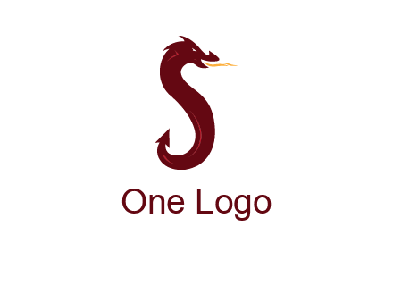 dragon is forming letter s graphic