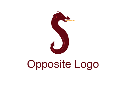 dragon is forming letter s graphic