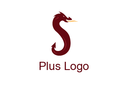 dragon is forming letter s graphic
