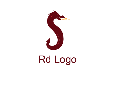 dragon is forming letter s graphic