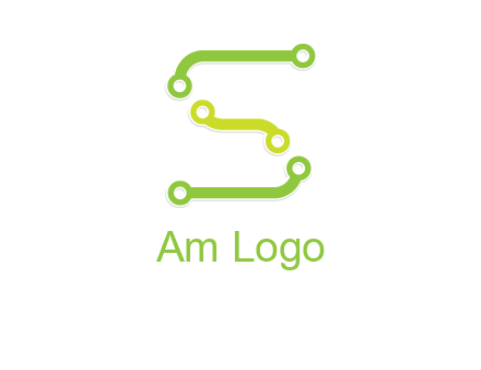 letter S with technology cables logo