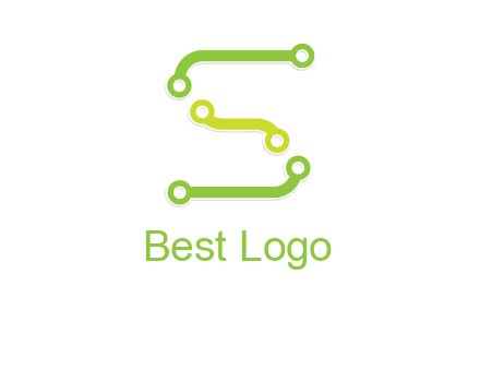 letter S with technology cables logo