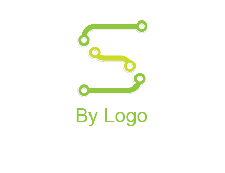 letter S with technology cables logo