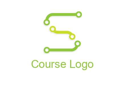 letter S with technology cables logo