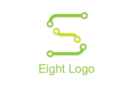 letter S with technology cables logo