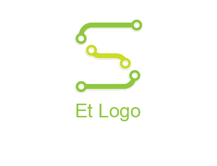 letter S with technology cables logo