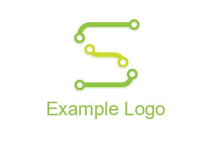letter S with technology cables logo