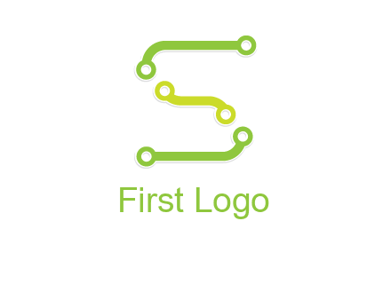letter S with technology cables logo