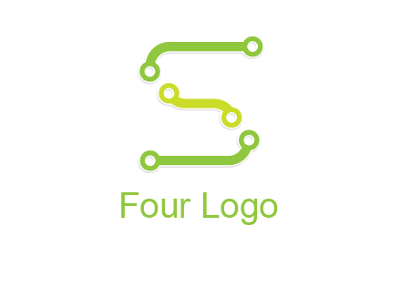 letter S with technology cables logo