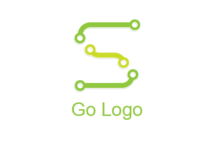 letter S with technology cables logo