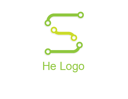 letter S with technology cables logo