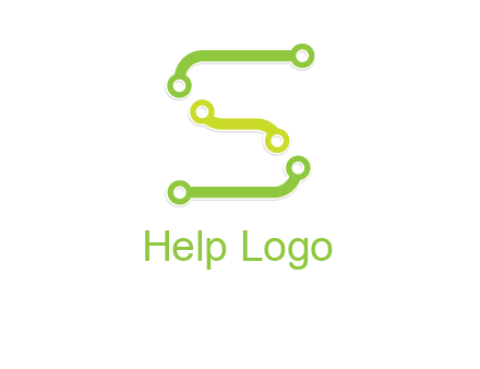 letter S with technology cables logo